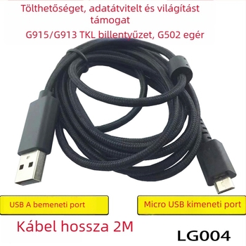 Logitech G915/G913 billentyűzethez és G502 egérhez szőtt adat- és töltőkábel, 2 m
