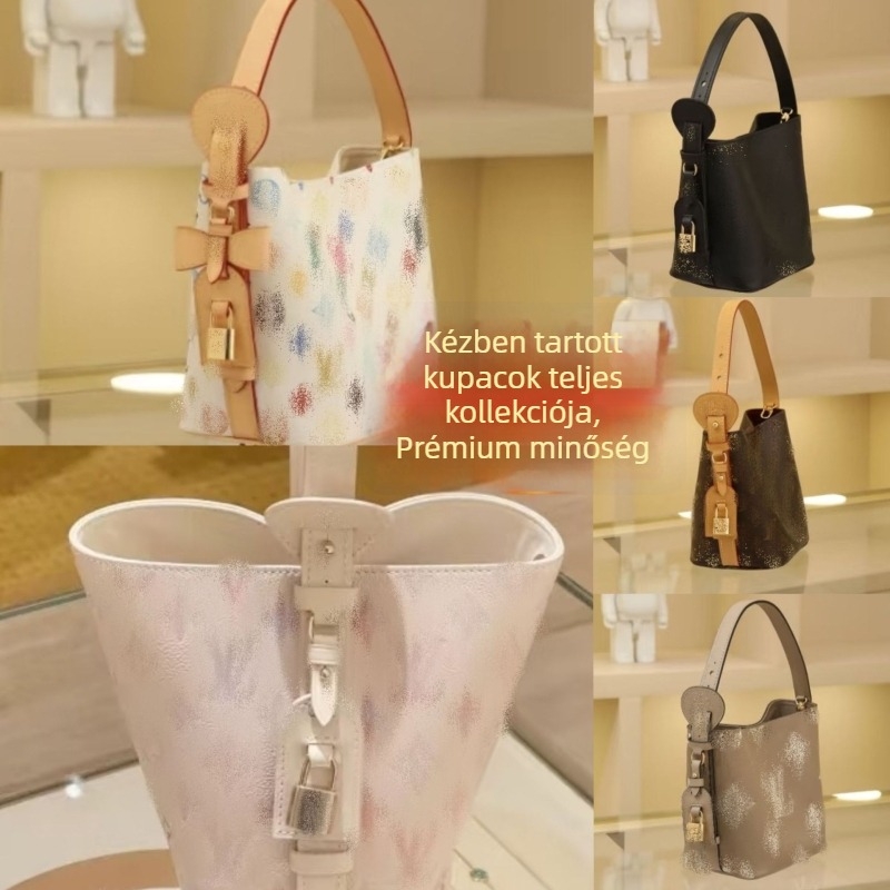 Valódi bőrből készült kosár alakú táska, utcai divat stílus, ovális forma, cipzáras zárás, poliészter bélés, belső zsebek: cipzáras zseb, telefonzseb, ID zseb, kamera zseb, kettős vállpánt, tavasz 2025