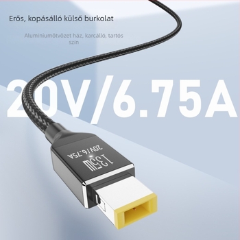 Type-C a Lenovo négyzetes portjához PD3.1 töltőkábel, 2 m, 135 W, a Lenovo saver sorozathoz, OEM
