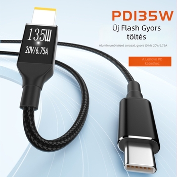 Type-C a Lenovo négyzetes portjához PD3.1 töltőkábel, 2 m, 135 W, a Lenovo saver sorozathoz, OEM