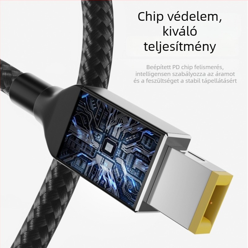 Type-C a Lenovo négyzetes portjához PD3.1 töltőkábel, 2 m, 135 W, a Lenovo saver sorozathoz, OEM