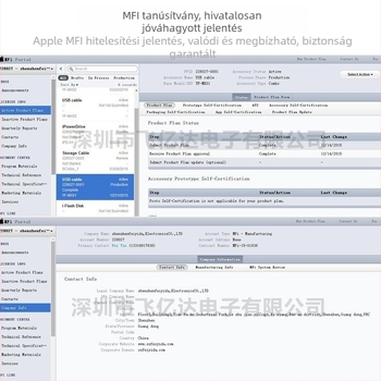 MFi-s tanúsítványú Apple Lightning kábel — gyors töltés, max. 2,4A, TPE anyag