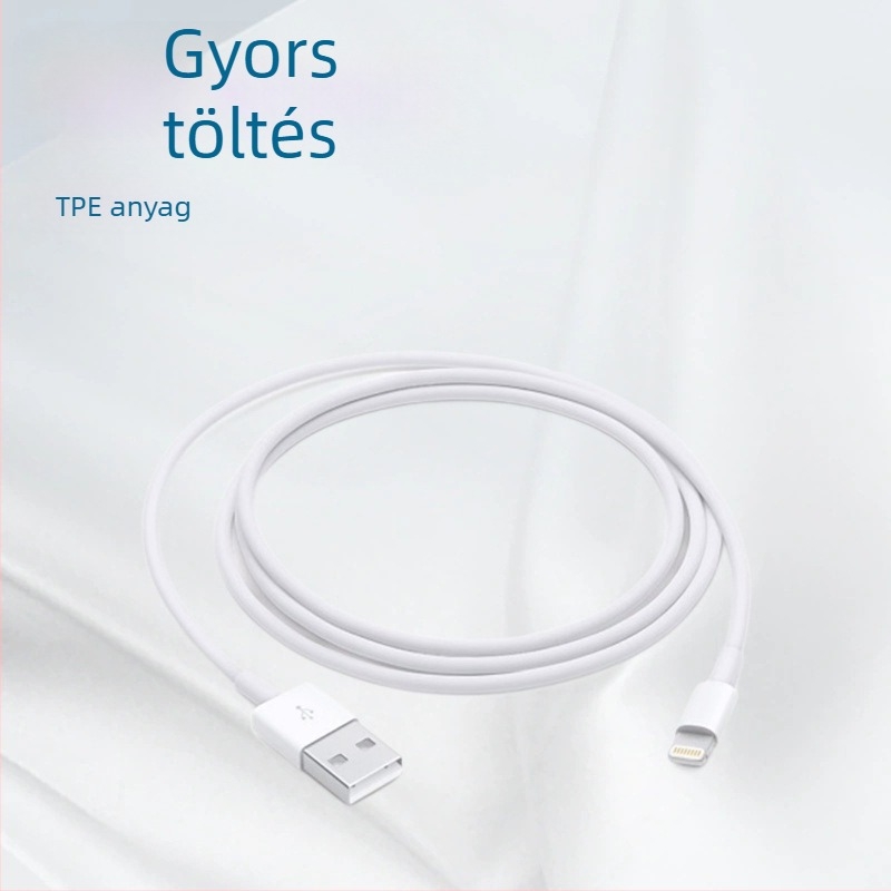 MFi-s tanúsítványú Apple Lightning kábel — gyors töltés, max. 2,4A, TPE anyag