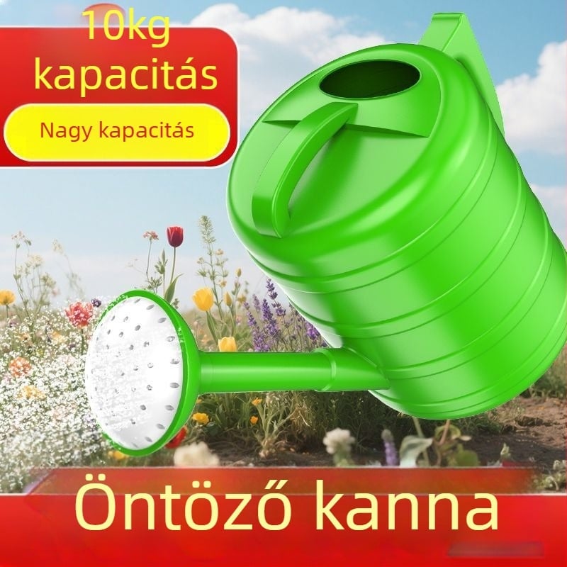 Erősített ütésálló testű öntöző kanna, nagy kapacitású, hordozható és többfunkciós zöldségek és virágok öntözésére