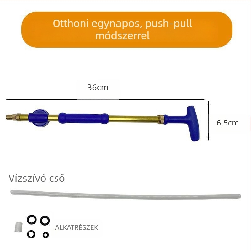 Réz öntözőkanna visszatérő toló-szórófejjel és permetező fejjel