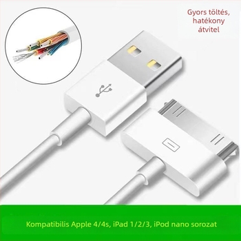 Apple 30‑pin töltőkábel iPad 1–3 generációhoz és iPhone 4/4S‑hez
