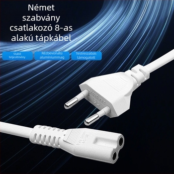 Panzheng márkájú német szabványú kettős körös tápkábel, 8-as alakú kábel, monitorokhoz és digitális kamerákhoz