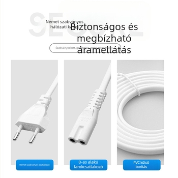 Panzheng márkájú német szabványú kettős körös tápkábel, 8-as alakú kábel, monitorokhoz és digitális kamerákhoz