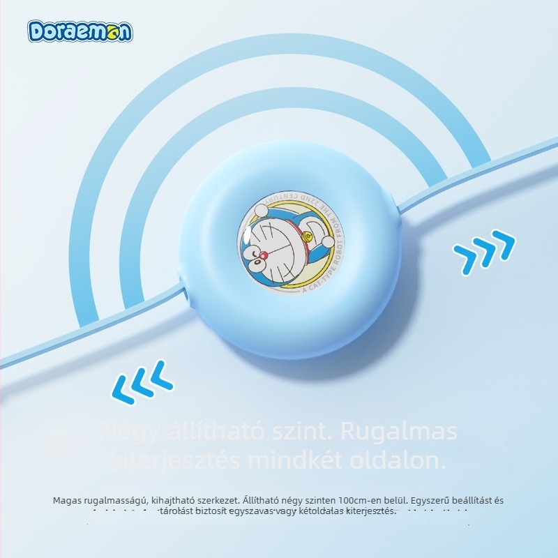 Doraemon 3 az 1-ben visszahúzható töltőkábel Lightning, Micro USB és USB-C csatlakozókkal, szilikonból.