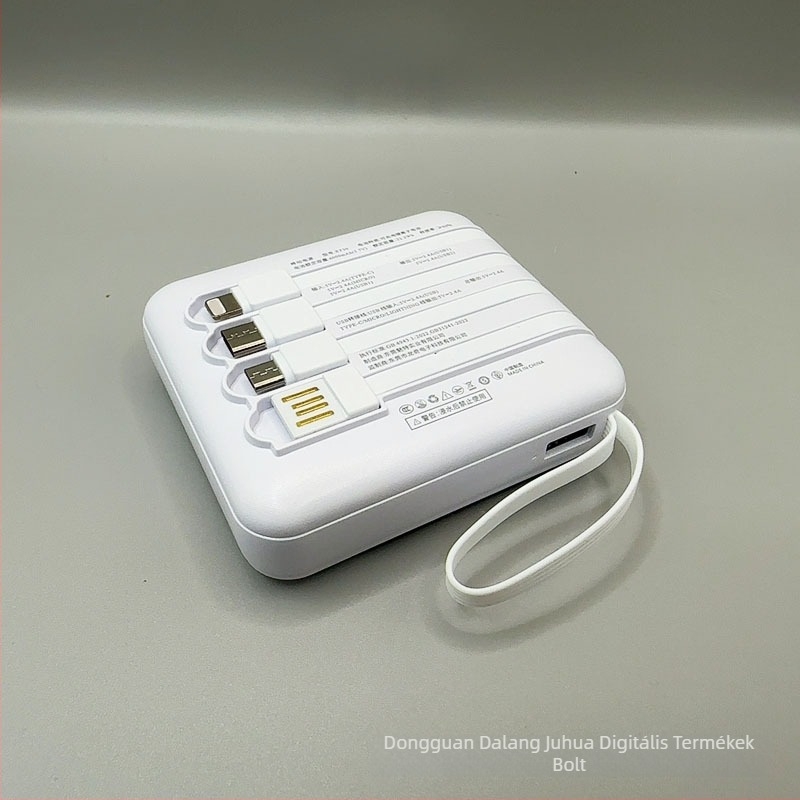 Beépített kábeles Power Bank, 6000mAh, Li-Polimer akkumulátor, 10W gyors töltés, Modell XT30