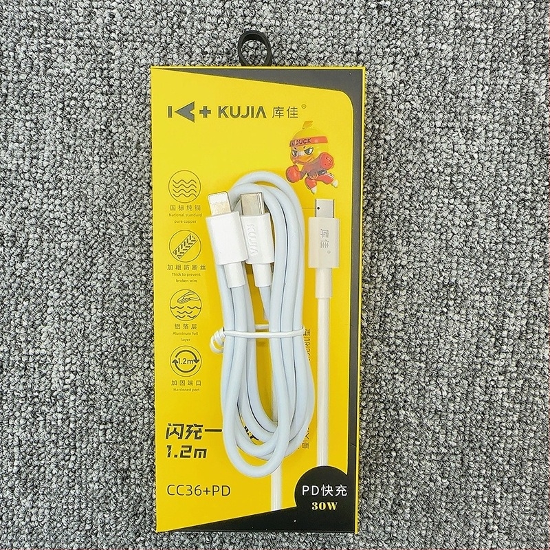 Kujia USB-C PD Töltőkábel – 27W Gyors töltés, TPE, Egyetlen csatlakozó