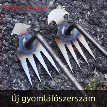 Háromdarabos kerti szett gyomirtó eszközökkel: kapa, gereblye és talajlazító ásó; anyag: mangánacél; márka: Jihui; alkalmas más kerti feladatokra