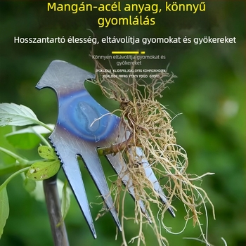 Háromdarabos kerti szett gyomirtó eszközökkel: kapa, gereblye és talajlazító ásó; anyag: mangánacél; márka: Jihui; alkalmas más kerti feladatokra