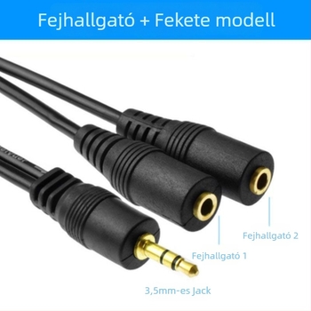 Fülhallgató elosztó 1-2, audió kábel adapter, modell One Point Two, kód Hy3124