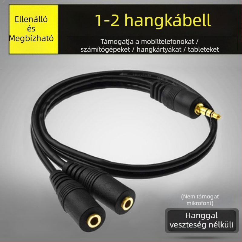 Fülhallgató elosztó 1-2, audió kábel adapter, modell One Point Two, kód Hy3124