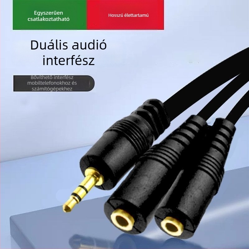 Fülhallgató elosztó 1-2, audió kábel adapter, modell One Point Two, kód Hy3124
