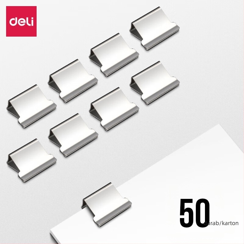 Deli 8592 fém sarokklipsz, 50 darabos készlet