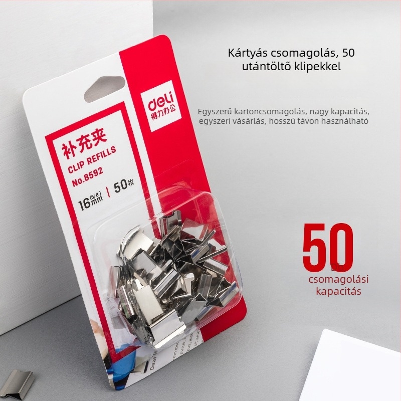 Deli 8592 fém sarokklipsz, 50 darabos készlet