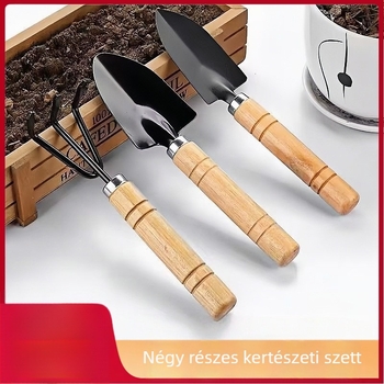 Qiling Rozsdamentes acélból készült háromrészes kerti lapátkészlet ültetéshez és növénygondozáshoz