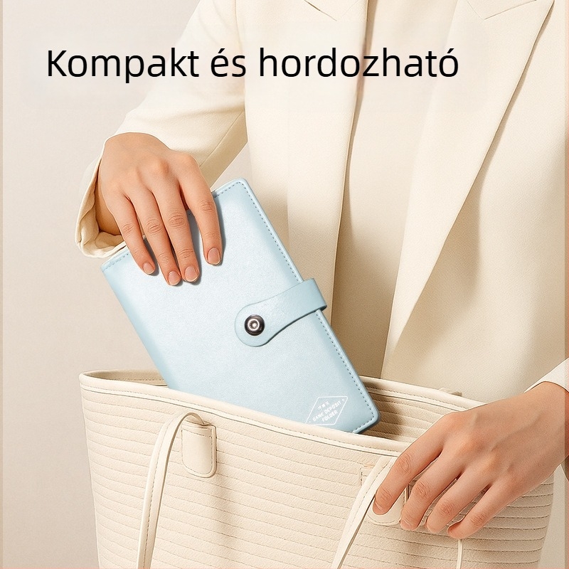 Deli Pq918 PU bőr számlatároló könyv – Csekkek és banki dokumentumok tárolása, papírméret 200×100 mm