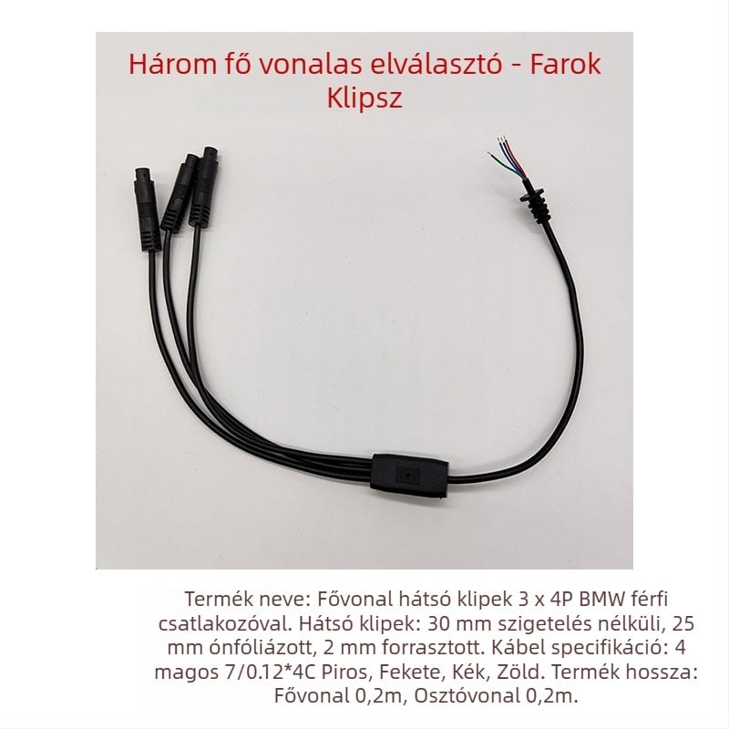 Autóhifi/Video rendszerekhez tolatókamera csatlakozó kábel — Burkolat: Egyéb — Márka: Nincs megadva