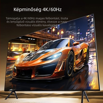 DisplayPort 1.2 kiváló minőségű kábel PC-hez, adapterrel, oxigénmentes réz