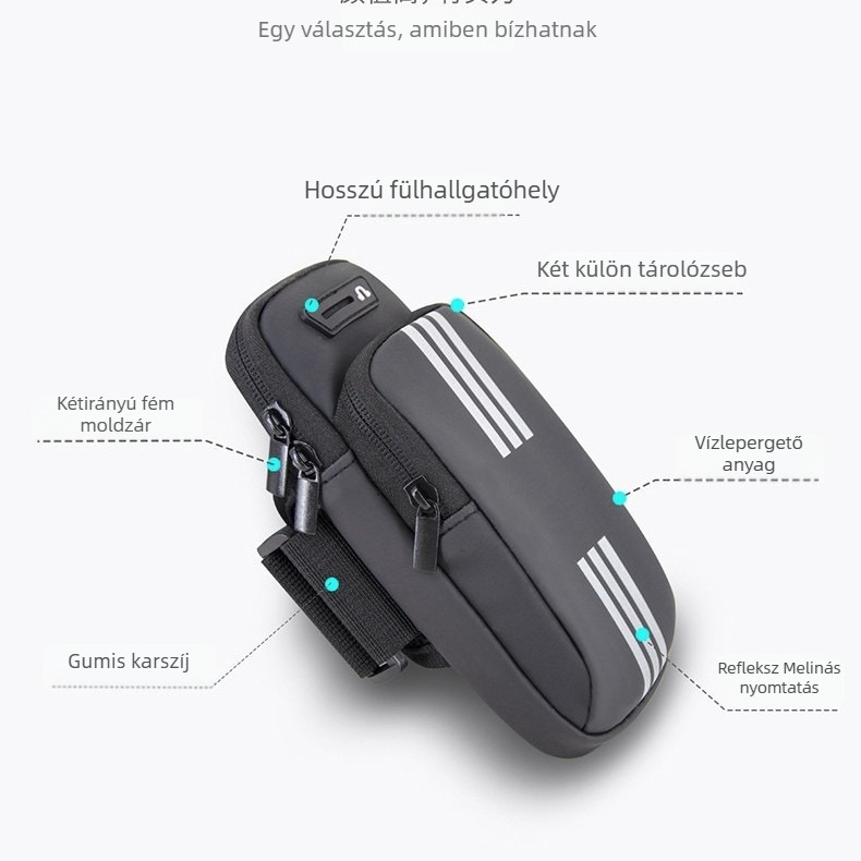 Telefon karpánt táska – szabadtéri sportokra, városi minimalist stílus, PU anyag, Nylon bélés, márka Vanreyin/Van Laine