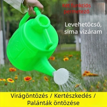 Kétfunkciós műanyag öntöző kanna otthoni és kerti használatra