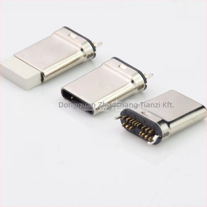 ZC USB Type-C 3.1 Férfi csatlakozó, Forrasztott vezeték