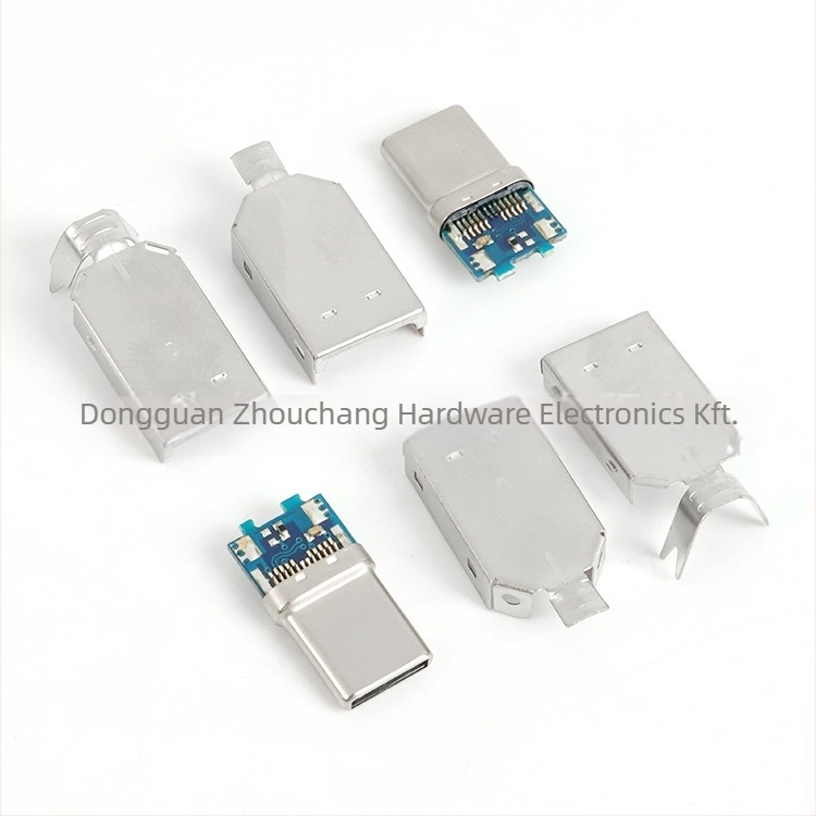 ZC USB Type-C 3.1 Férfi csatlakozó, Forrasztott vezeték