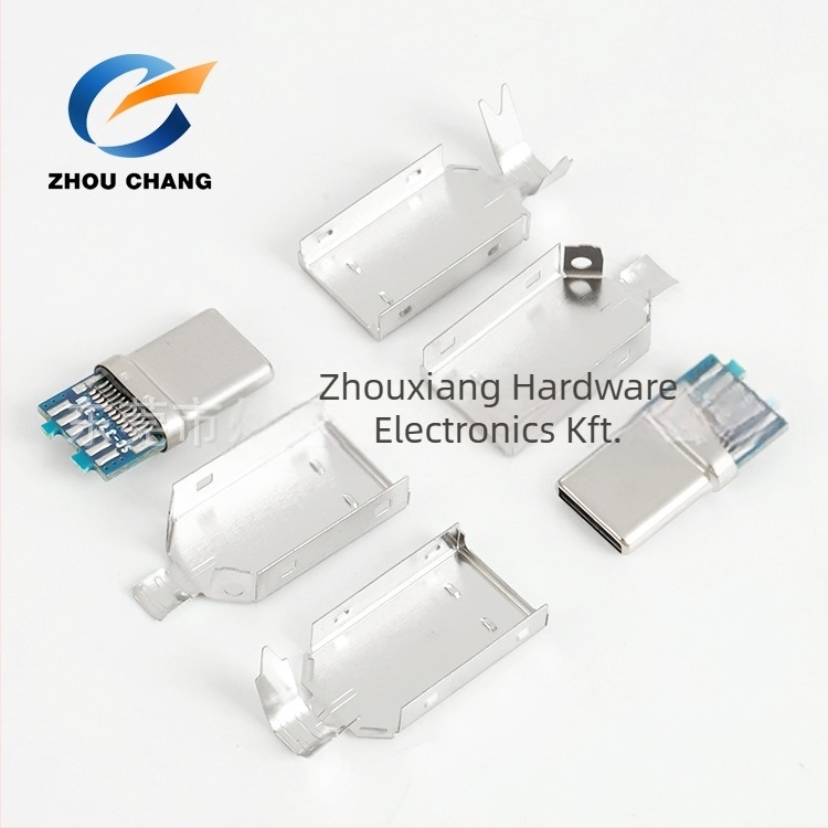 ZC USB Type-C 3.1 Férfi csatlakozó, Forrasztott vezeték