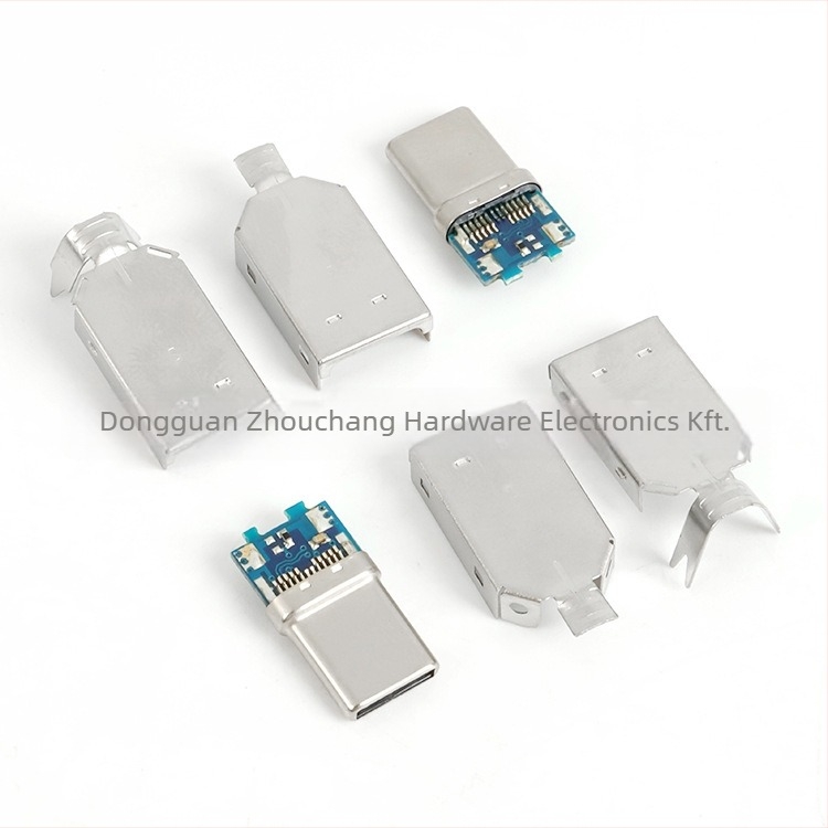 ZC USB Type-C 3.1 Férfi csatlakozó, Forrasztott vezeték