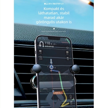 Kihúzható autótelefon-tartó légcsatornához, gravitációs rögzítés, univerzális