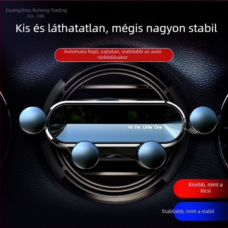 Kihúzható autótelefon-tartó légcsatornához, gravitációs rögzítés, univerzális