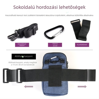 Ming Yu Mobiltelefon Övtáska – Vertikális Négyzetes Design, Oxford Anyag, Cipzár, Uniszex