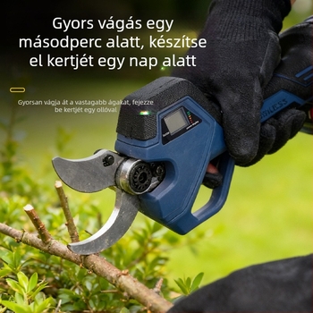 Pattex erőteljes digitális kijelzős brushless elektromos metszőolló kültéri kerthez, vastag ágak metszésére