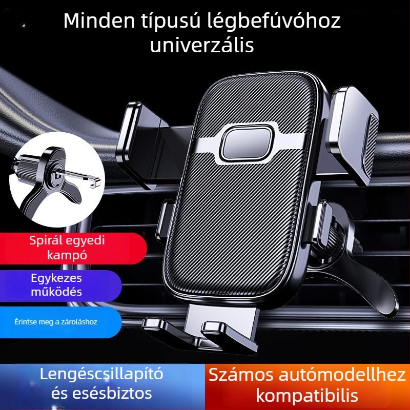  Univerzális autótelefon-tartó a légcsatornához illeszkedő spirálisan fordított kampóval, Snap-On rögzítés, többfunkciós navigációs tartó, testreszabható