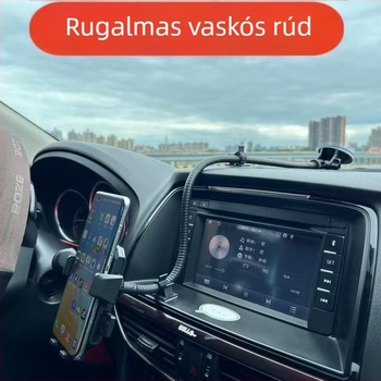 Kinyújtott autós telefontartó vákuumos csészével teherautókhoz — rögzítés az előre néző szélvédőre, ütésálló váz, minimalistikus kialakítás