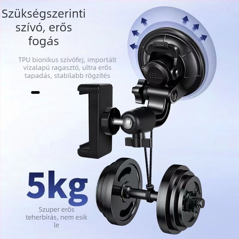 Autótelefon-tartó szívófejes, univerzális, szélvédőre szerelhető, navigációhoz és videófelvételhez