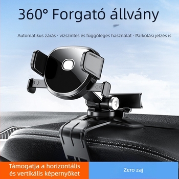 Autós telefontartó ventilációs klippel, 360° forgás, automatikus zárás