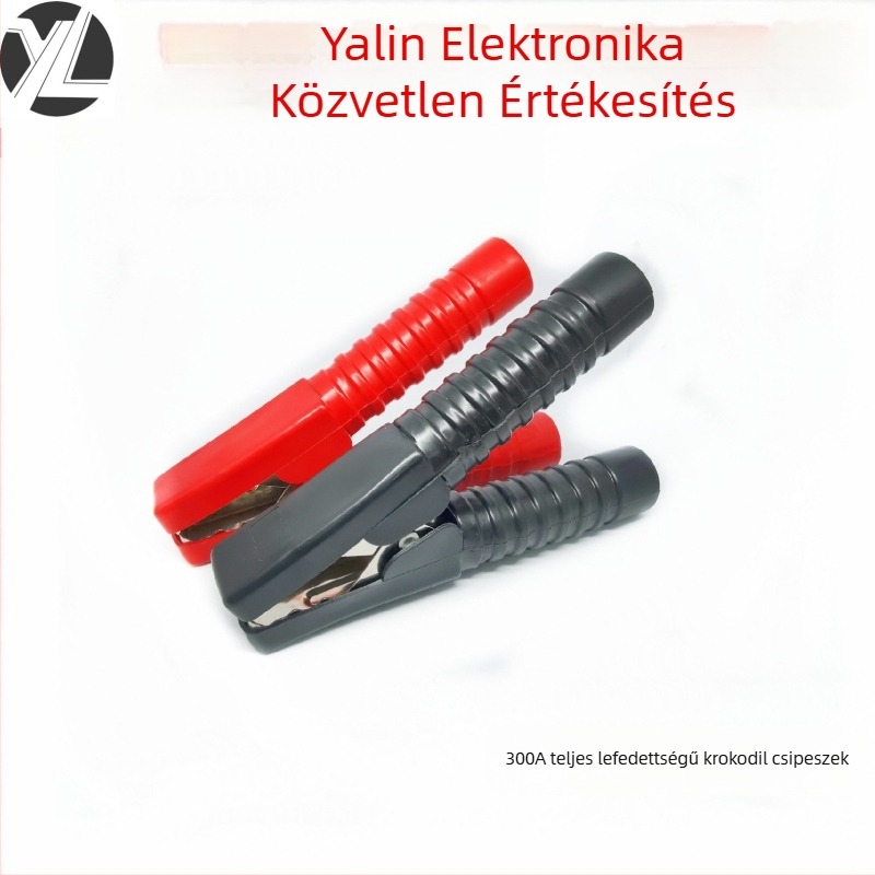 Yalin Electronics nagyáramú krokodilcsipesz akkumulátorokhoz, 200–300A, galvanizált érintkező, 3C digitális eszközökhez