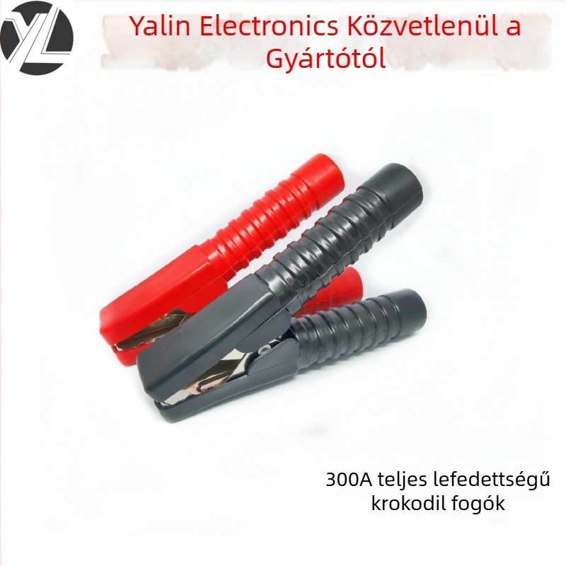 Yalin Electronics nagyáramú krokodilcsipesz akkumulátorokhoz, 200–300A, galvanizált érintkező, 3C digitális eszközökhez