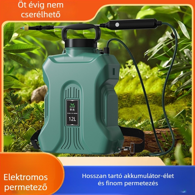 Hátizsákos elektromos permetező – öntöző-/permetező, állítható fúvóka, folyásgombos vezérlés, otthoni kertészkedéshez, Park Light