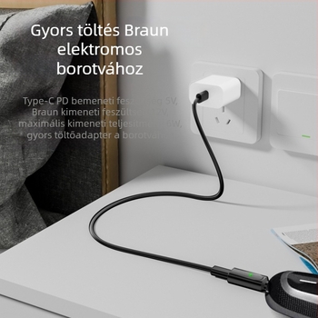 Braun borotva töltőkábel Type-C konverter XT/HC/BG sorozatokhoz