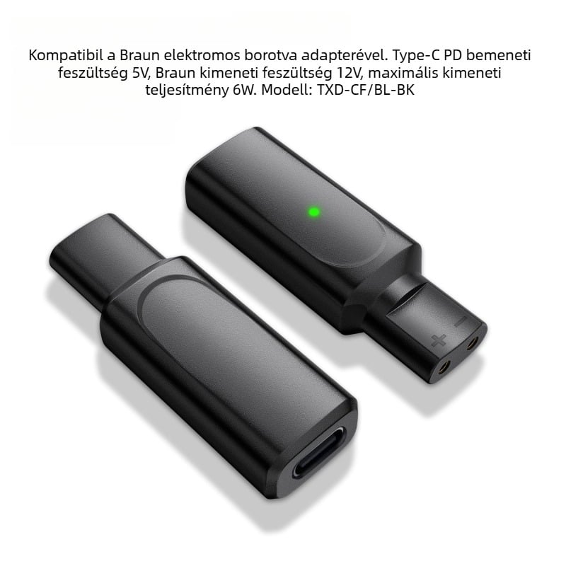 Braun borotva töltőkábel Type-C konverter XT/HC/BG sorozatokhoz