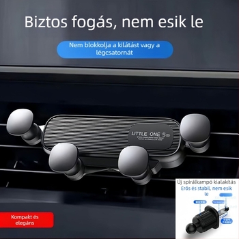 Autóba szerelhető telefontartó - rögzítés a légkivezetésre, Snap-On, gravitációs tartó, 360°-os forgatás, univerzális kompatibilitás, testre szabható