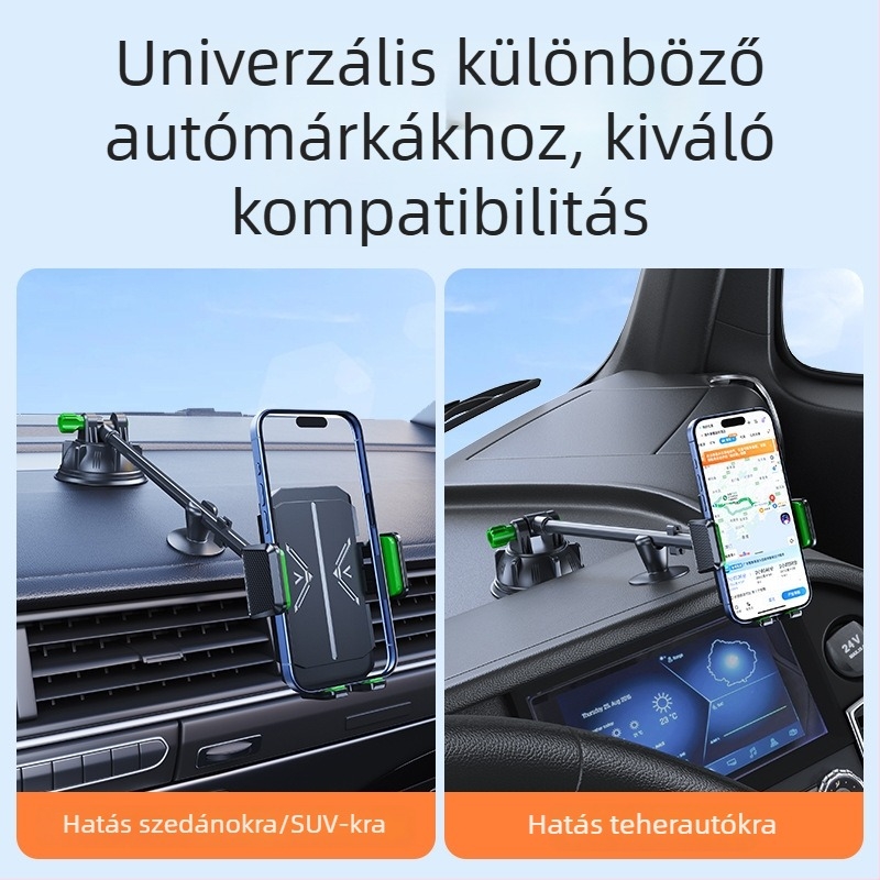 Univerzális autós telefontartó vákuumos rögzítéssel, az első szélvédőre