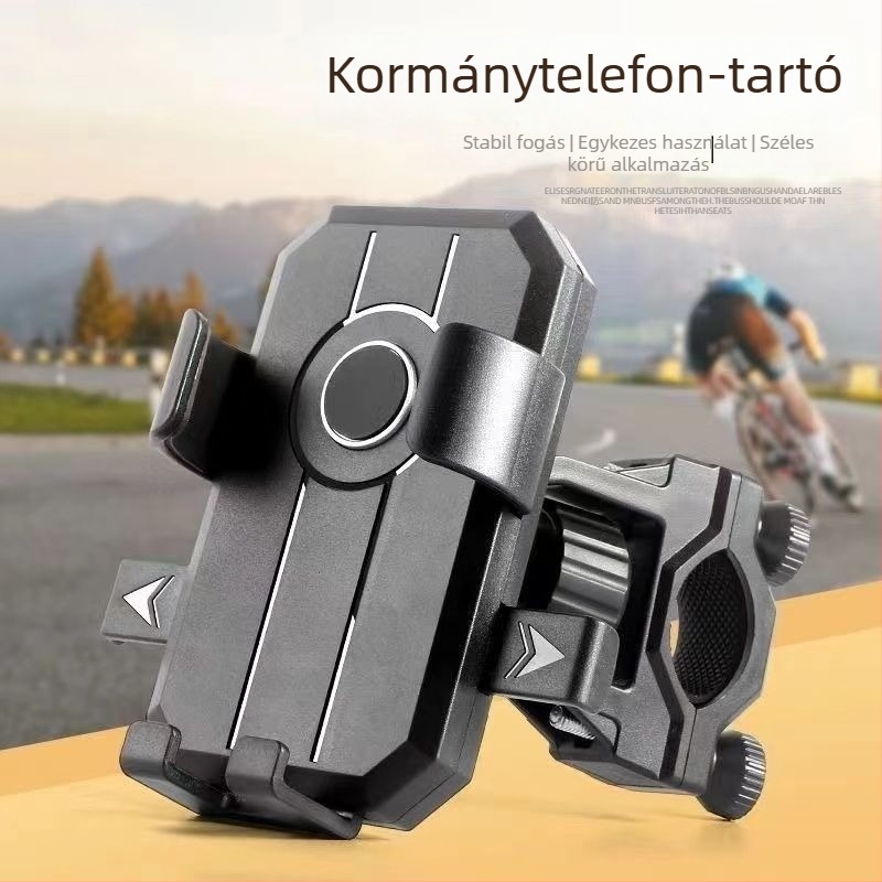 Felső telefon-tartó autóhoz, motorkerékpárhoz, elektromos kerékpárhoz és kerékpárhoz – ütésálló, navigációs tartó, fémszerkezet