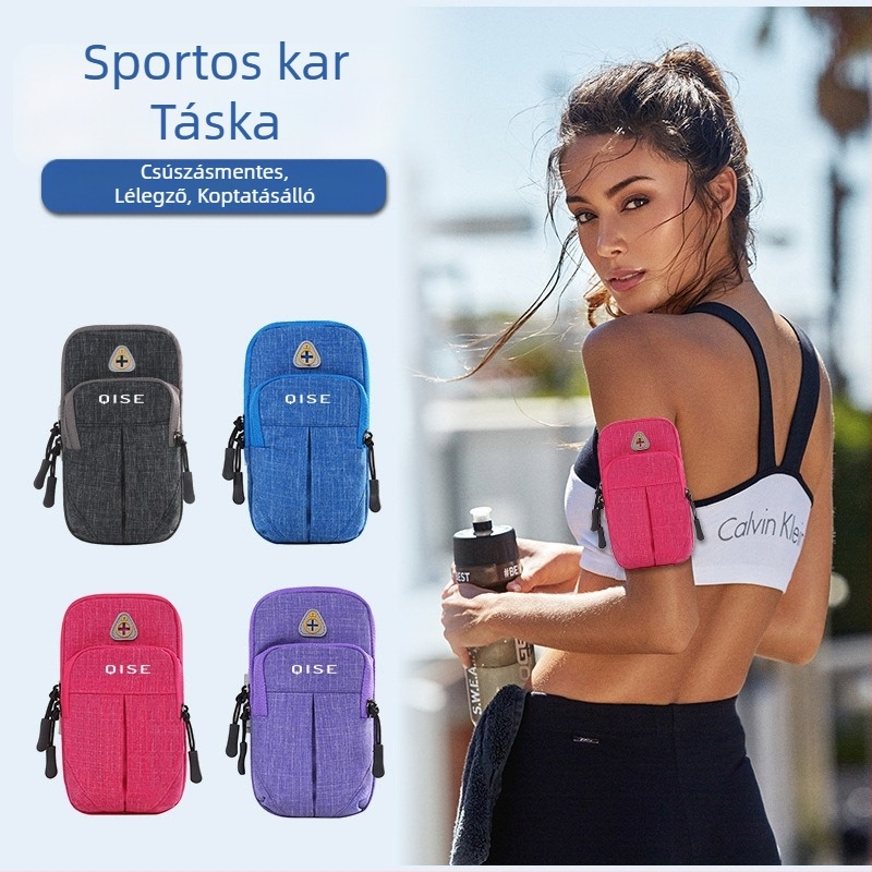 FLEAP Futó karos telefonhordtáska – vízálló Oxford anyag, logó nyomtatás, uniszex, testreszabható