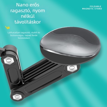 MagSafe autós telefon-tartó, univerzális műszerfalra, ragasztásos rögzítés, 360°-os csuklós forgatás, anti-shake navigációs stabilitás